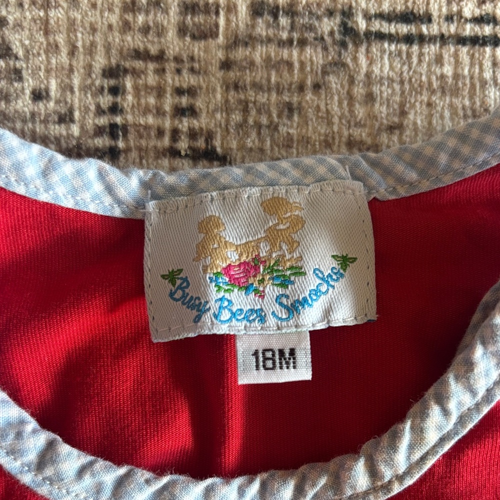 Red Baby Romper with Train Design - Picture 2 of 3